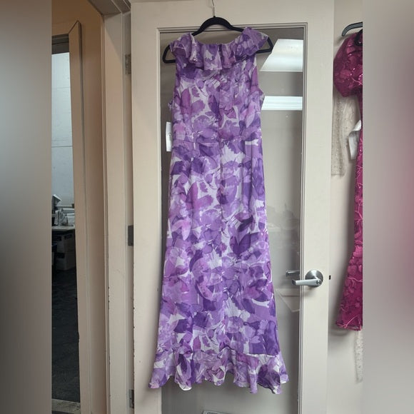 NWT London Times Rosie Dress Stained Glass Flower Size 16W