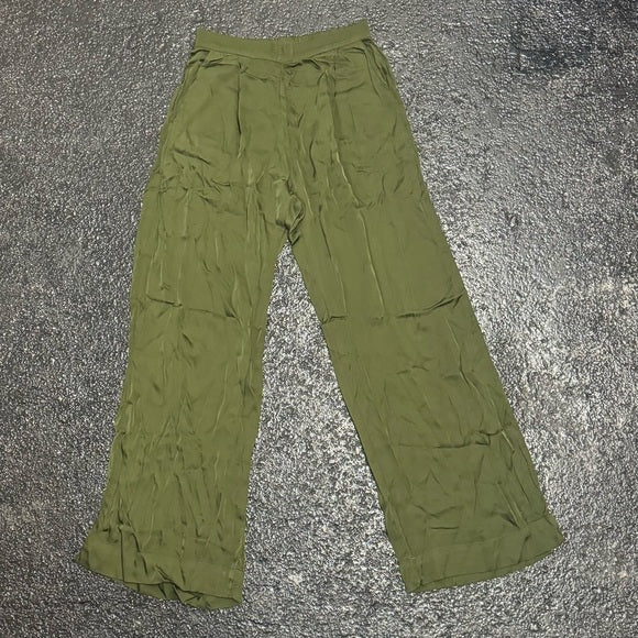 New w/ Tags Velvet by Graham & Spencer Women's Livi Satin Viscose Wide Leg Pant Size M