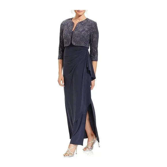 Alex Evenings Women's Empire Waist Bolero Jacket Dress