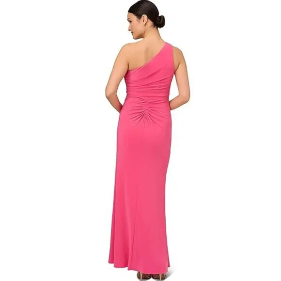 Adrianna Papell Women's ONE Shoulder Jersey Gown, Size 16 US