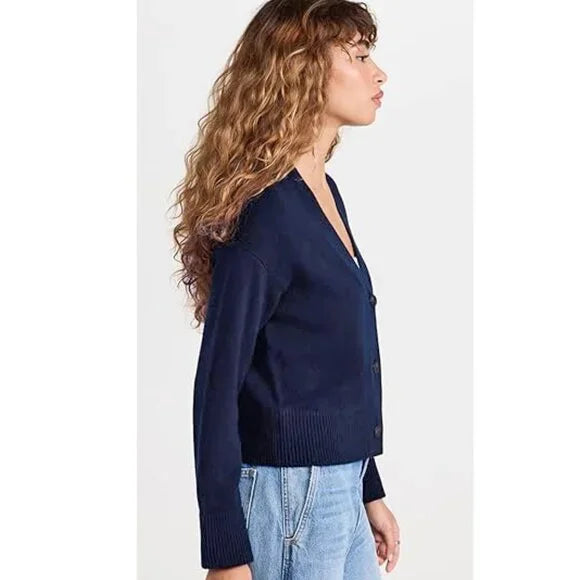 Vince Women's 3 Button Cashmere Blend Cardigan, X-Small, Navy