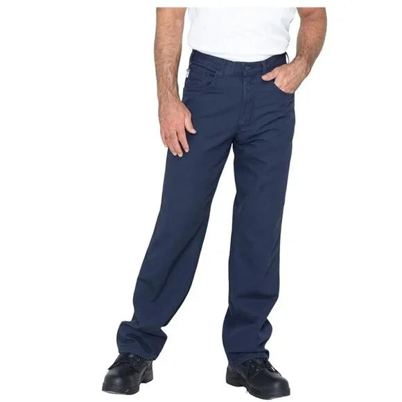 Carhartt Men's Flame-Resistant Midweight Canvas Pant Loose Fit, Navy, 36x32