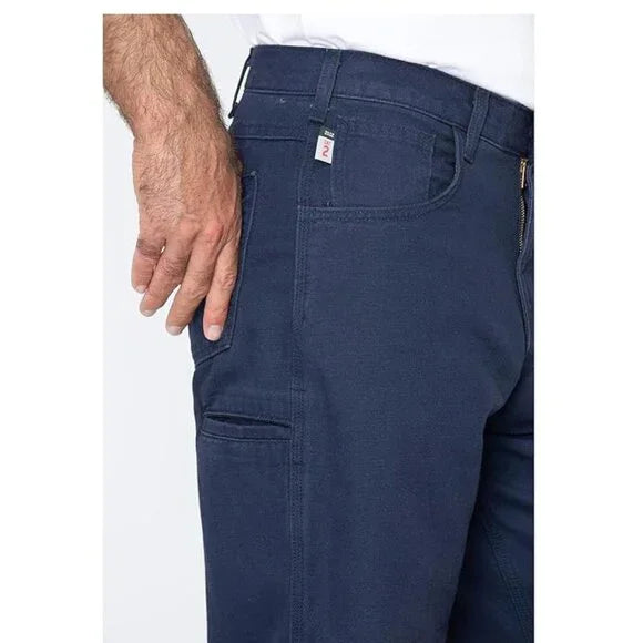 Carhartt Men's Flame-Resistant Midweight Canvas Pant Loose Fit, Navy, 36x32