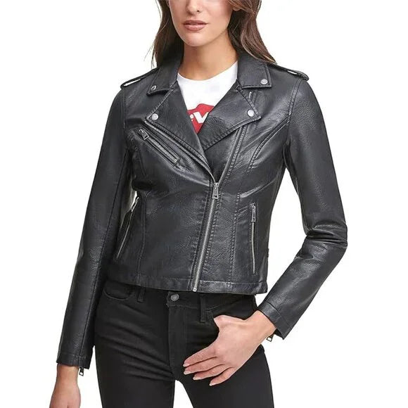 Levi's Women's Faux Leather Classic Asymmetrical Motorcycle Jacket, Medium