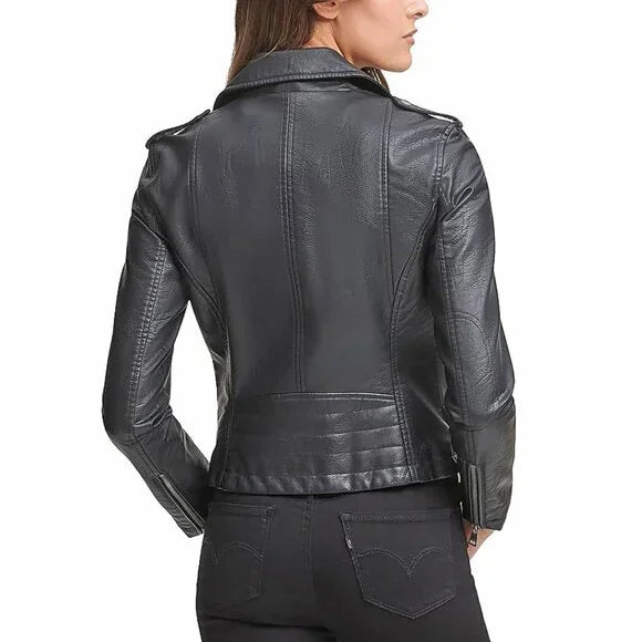 Levi's Women's Faux Leather Classic Asymmetrical Motorcycle Jacket, Medium