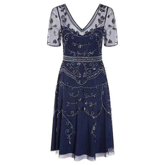 Adrianna Papell Women's Beaded Midi Dress Size 4