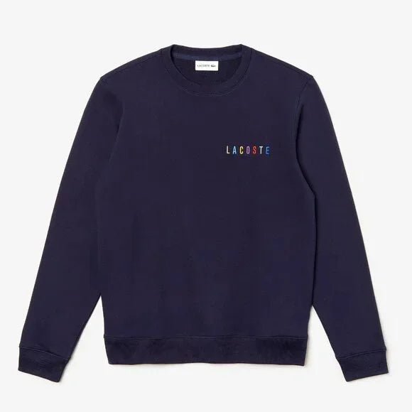 NWT Lacoste Men's Embroidered Multicolour Signature Sweatshirt XL