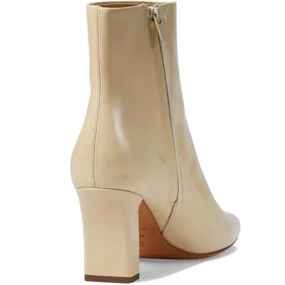 Vince Women's Charli Square Toe Ankle Boot Macadamia Beige Patent Leather, 9M