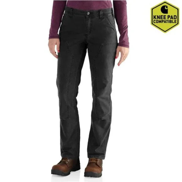 Carhartt Women's Rugged Flex Relaxed Fit Canvas Double-Front Pant, 14 Short