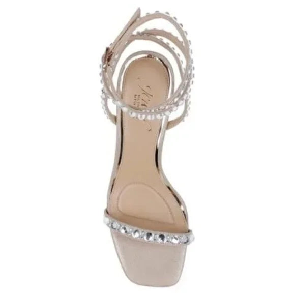 Jewel Badgley Mischka Hosana Stiletto w/ Gemstone Strap Size 10