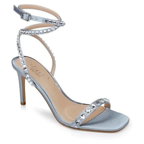 Jewel Badgley Mischka Hosana Stiletto w/ Gemstone Strap Size 10