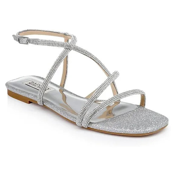 Badgley Mischka Women's Ivie Flat Sandal New w/ Box Size 6.5