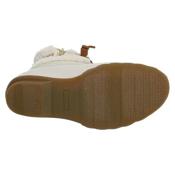 Sperry Women's Saltwater Sherpa Rain Boot Rainbow Ivory Size 5.5