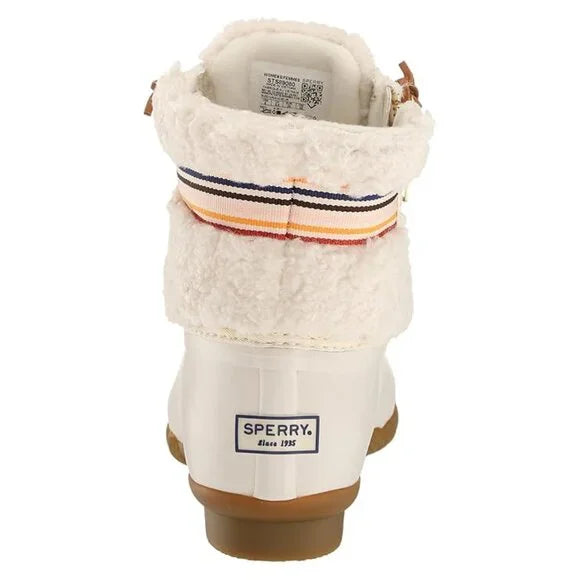 Sperry Women's Saltwater Sherpa Rain Boot Rainbow Ivory Size 5.5
