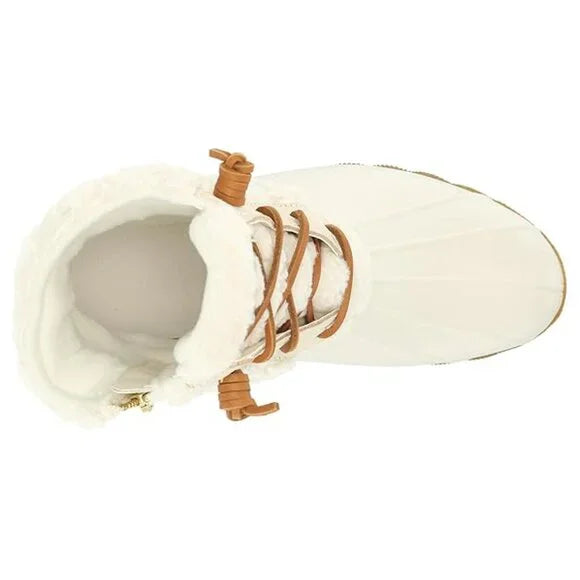 Sperry Women's Saltwater Sherpa Rain Boot Rainbow Ivory Size 5.5