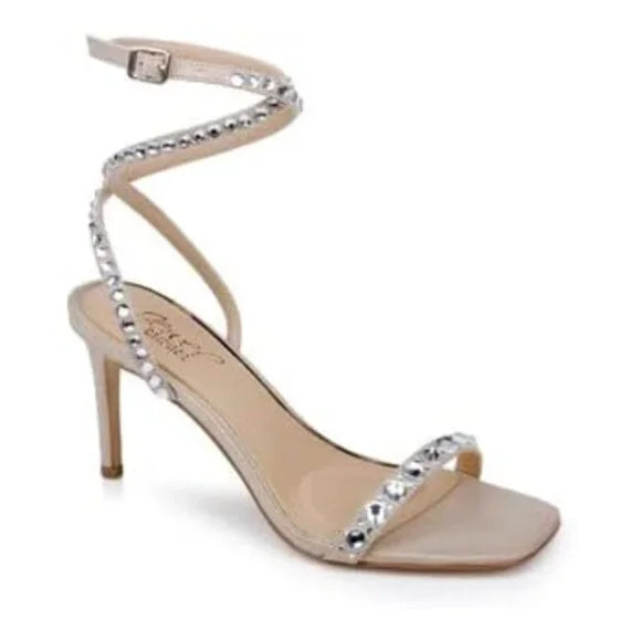 Jewel Badgley Mischka Hosana Stiletto w/ Gemstone Strap Size 7.5