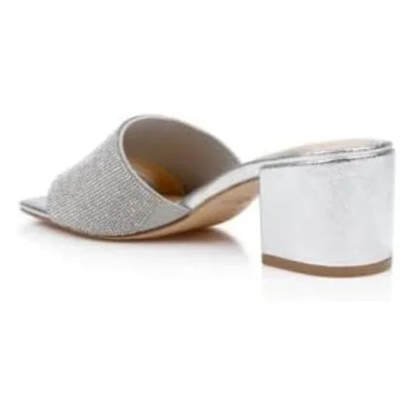 Jewel Badgley Mischka Harlyn Block Heeled Mules w/ Crystal Vamp Size 5.5