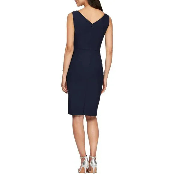 alex evenings ruched sheath dress Ruched Illusion Mesh Sheath Gown with Jeweled Neck
