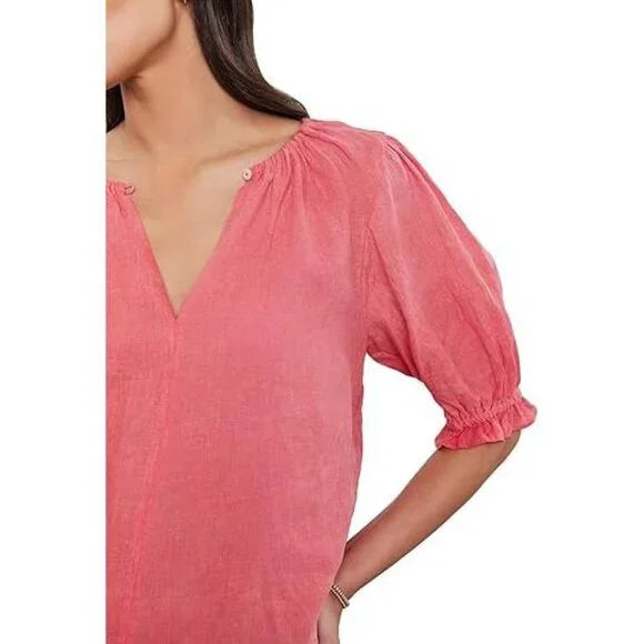 Velvet by Graham & Spencer Women's Celine Woven Linen Top Size XS