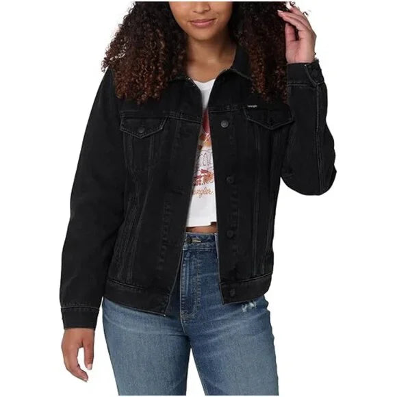 New w/ Tags Wrangler Women's Relaxed Fit Memory Maker Jean Jacket Size L