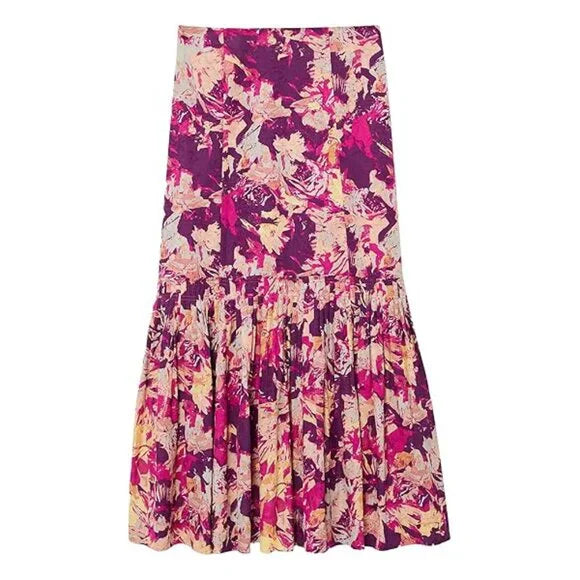 New w/ Tags Club Monaco Women's Tiered Flounce Midi Skirt Size 6