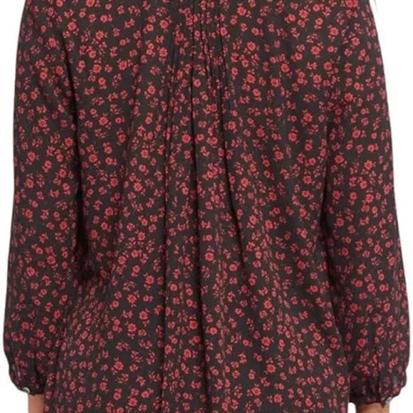New w/ Tags NYDJ Women’s Pintuck Blouse 3/4 Sleeve(Floriston) Size XXS