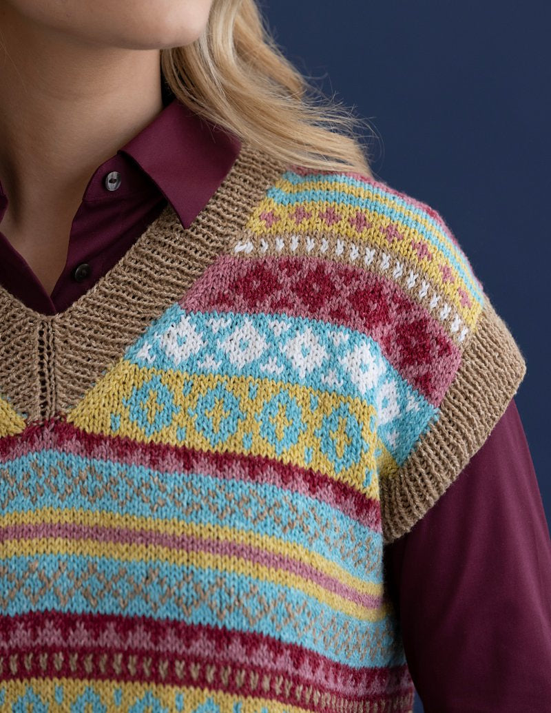 An Elsebeth Lavold Knitting Pattern - Maisie Vest (PDF) on sale at little knits