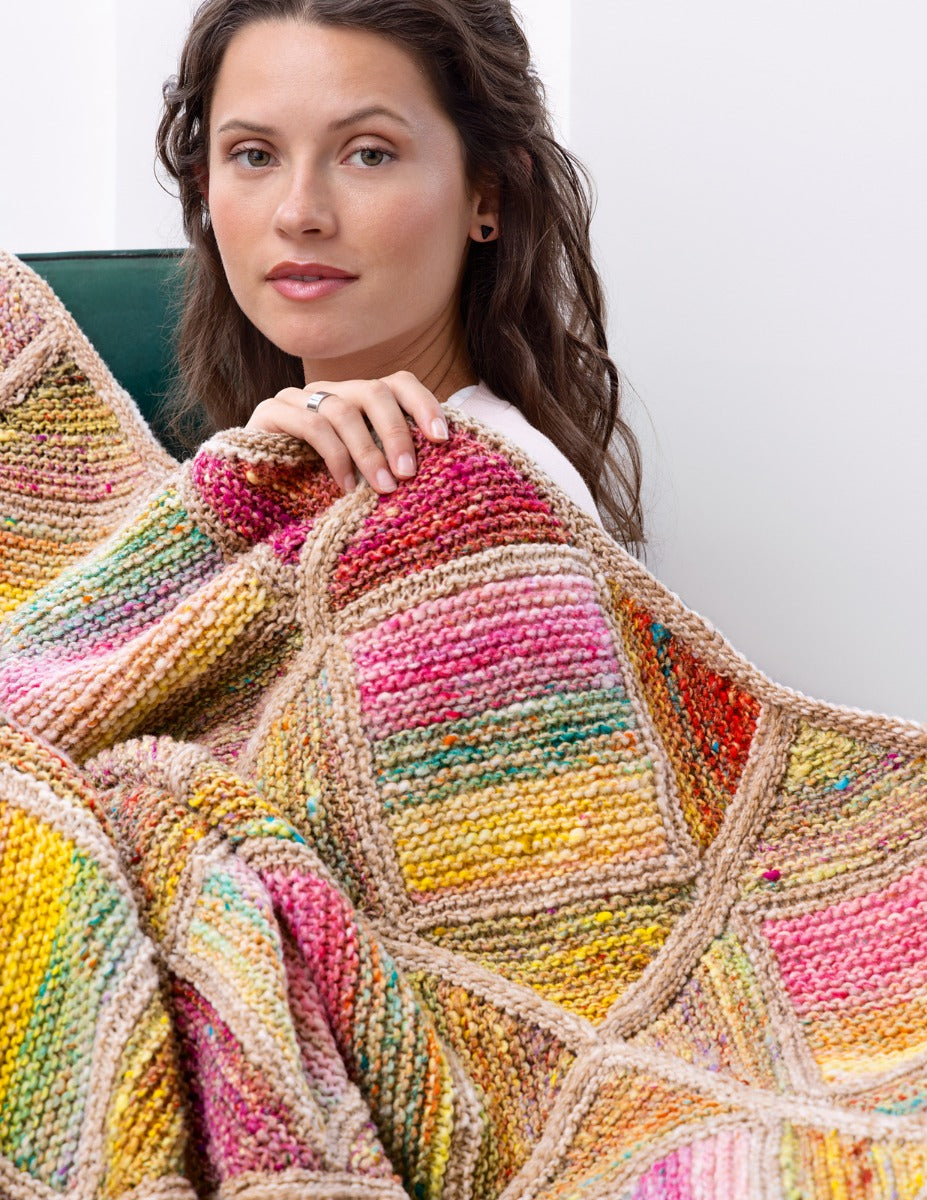 A Noro Malvinas & Viola Pattern - Pastel Tiles Blanket (PDF