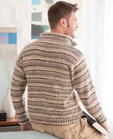 A Noro Nishiki Pattern - Man's Henley Pullover knitting pattern on sale at Little Knits