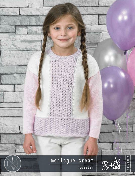 Meringue Cream Sweater - Free with Purchases of 3 Skeins of Babe 100 (PDF File)