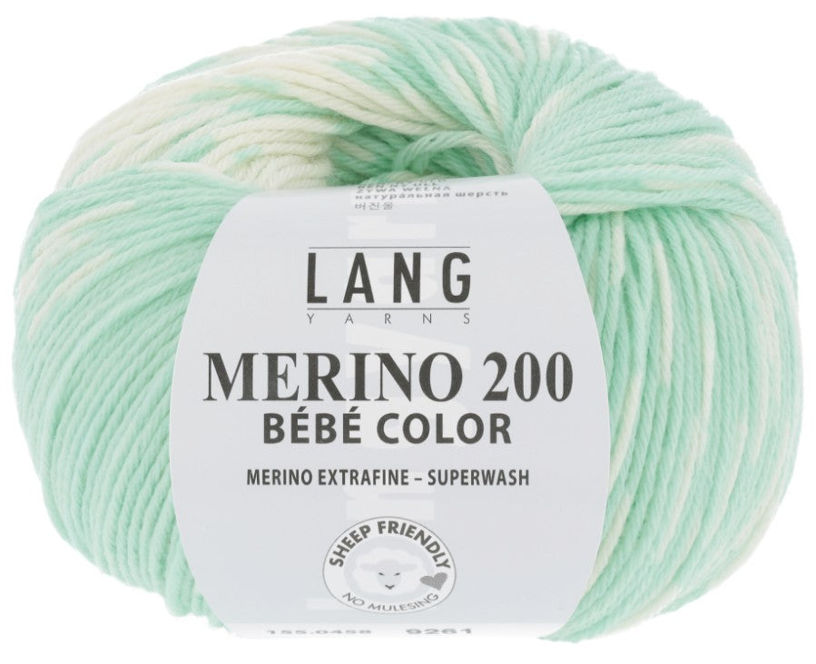 Lang Merino 200 Bebe Color- Saltwater Taffy (Color #458) on sale at 55-60% off at Little Knits