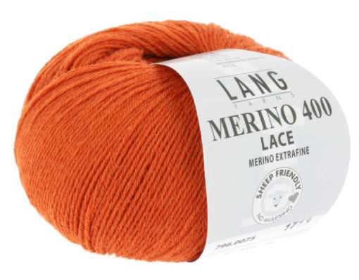 Lang Merino 400 Lace - Tangerine (Color #59)