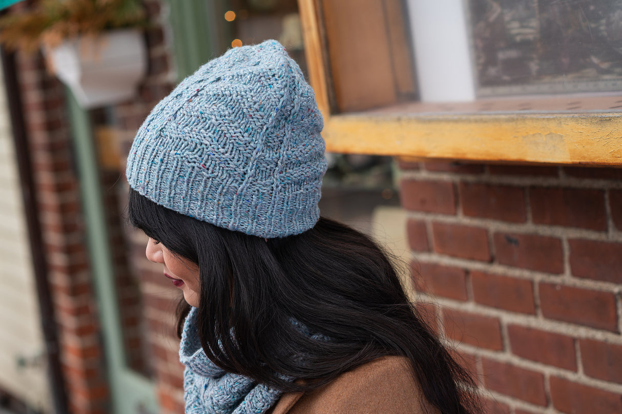 A Berroco Millstone Tweed Pattern - Lange Hat and Cowl (PDF)