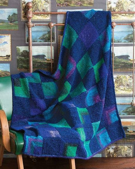 A Noro SIlk Garden Pattern - Mitered Squares Blanket (PDF)