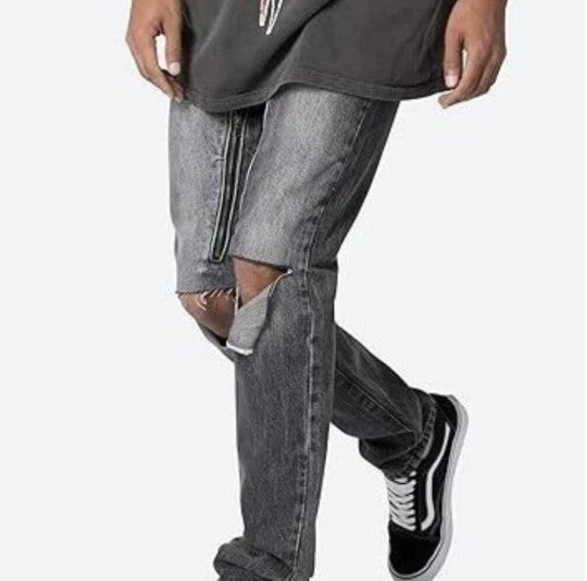 NWT mnml Mens D530 Zipper Straight Denim Washed Black Size 30