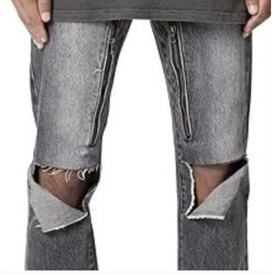 NWT mnml Mens D530 Zipper Straight Denim Washed Black Size 30