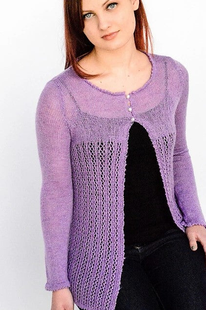 Morning Glory Cardigan - (PDF File) - Uses Lace Weight Yarn