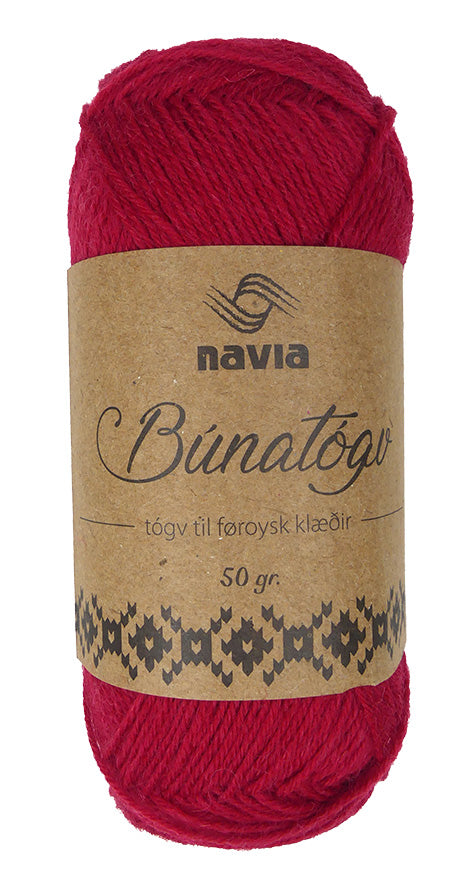 Navia Búnatógv - Red (Color #1215) - Fingering Weight, 50 Gram Skeins