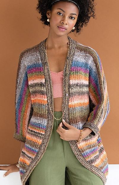 A Noro Tsubame Pattern - Ocean Sunset Cardigan knitting pattern on sale at Little Knits