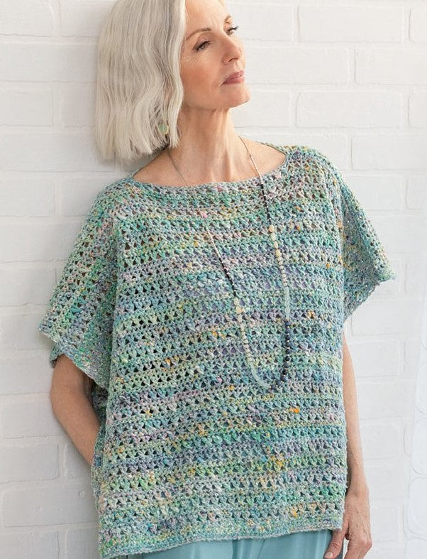 A Noro DK Weight Yarn Crochet Pattern - Pacifica Poncho (PDF)