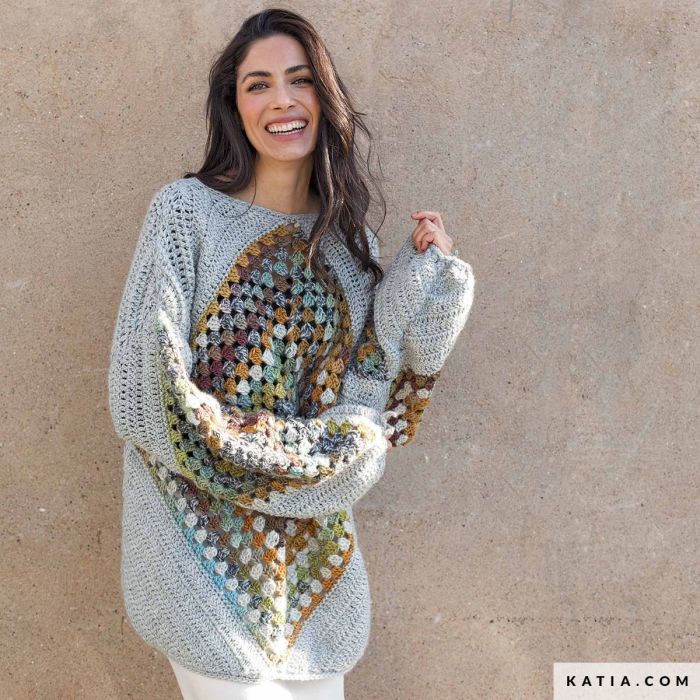 A FREE Katia Kirei and Kirei Color Pattern - Crochet Sweater (PDF)