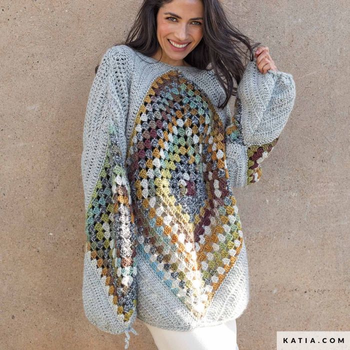 A FREE Katia Kirei and Kirei Color Pattern - Crochet Sweater (PDF)
