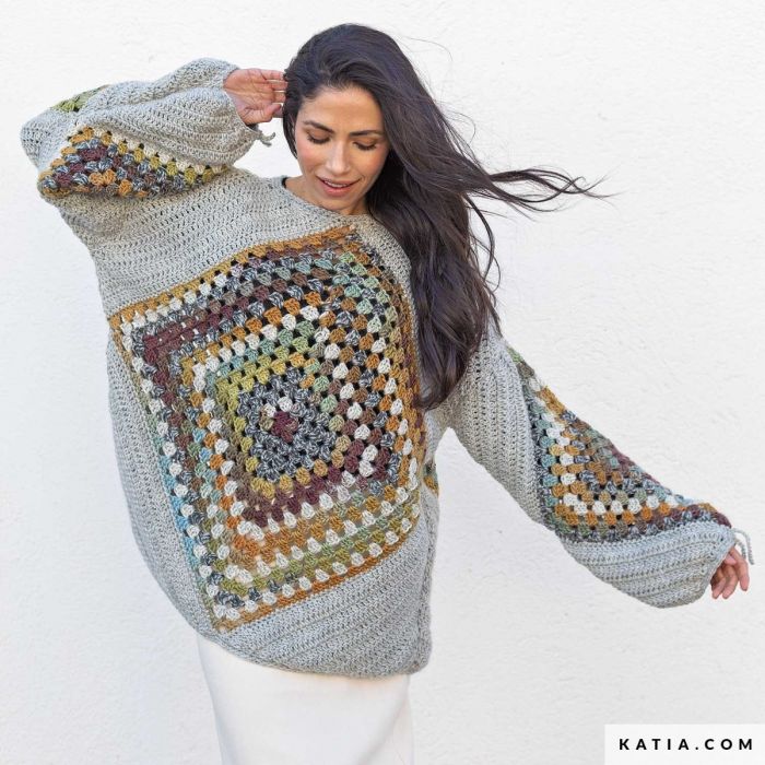 A FREE Katia Kirei and Kirei Color Pattern - Crochet Sweater (PDF)