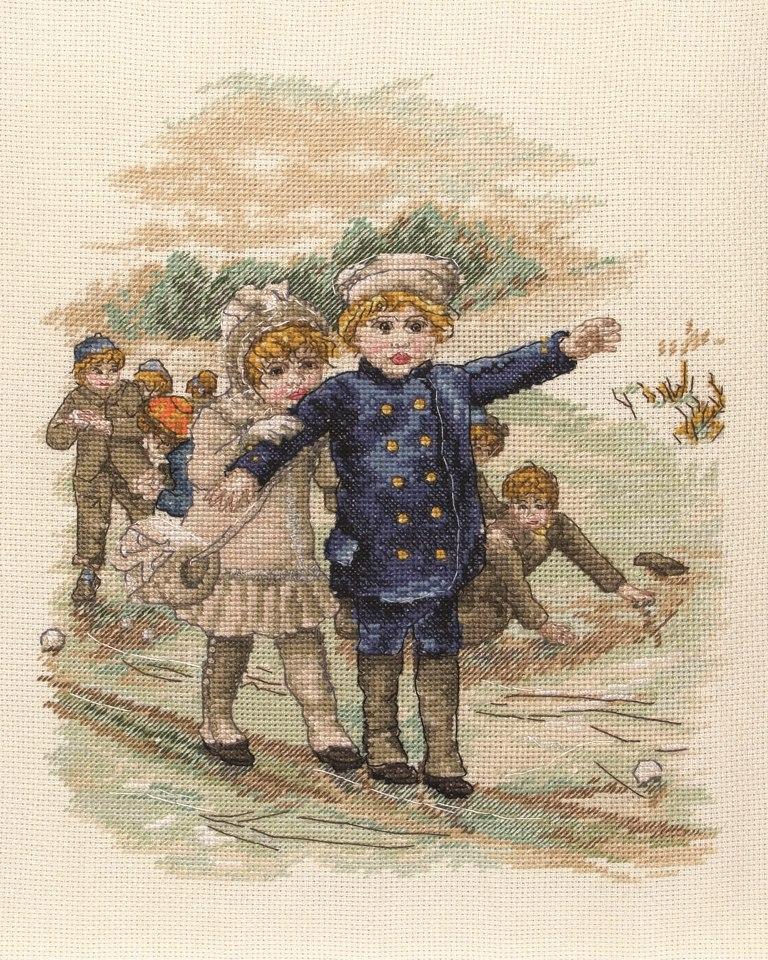 Anchor Counted Cross Stitch Kit - Winter Fun (PCE748) - FREE SHIPPING WITHIN THE CONTIGUOUS US