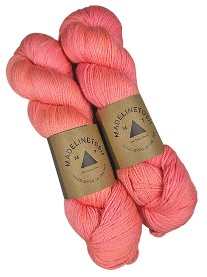 Madelinetosh Pashmina One of a Kind Colors - Peach-Pink Neon Pop (TWO SKEINS)