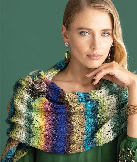 A Noro Tsubame Pattern - Peacock Wrap knitting pattern on sale at Little Knits