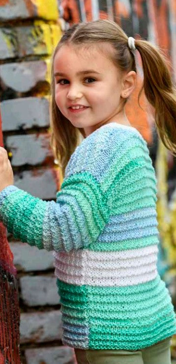 A Pretty In Pima Pattern - Emilia Kids Sweater (PDF) - FREE W/ 5 SKEIN PIMA PURCHASES, 2 PATTERNS PER PURCHASE PLEASE