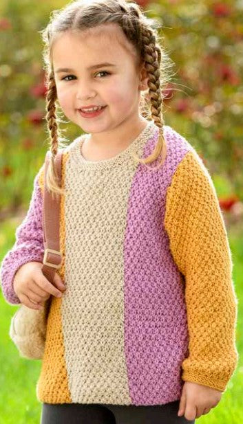 A Pretty In Pima Pattern - Fiona Kids Sweater (PDF) - FREE W/ 5 SKEIN PIMA PURCHASES, 2 PATTERNS PER PURCHASE PLEASE