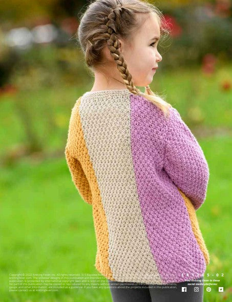 A Pretty In Pima Pattern - Fiona Kids Sweater (PDF) - FREE W/ 5 SKEIN PIMA PURCHASES, 2 PATTERNS PER PURCHASE PLEASE