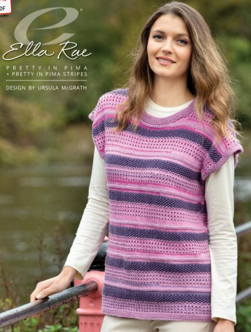 A Pretty In Pima Pattern - Margo Pullover (PDF) - FREE W/ 5 SKEIN PIMA PURCHASES, 2 PATTERNS PER PURCHASE PLEASE